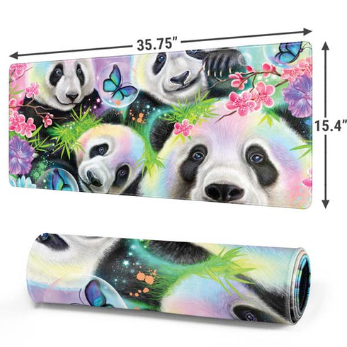 Rainbow Pandas with Butterflies by Sheena Pike Gaming Mouse Pad
